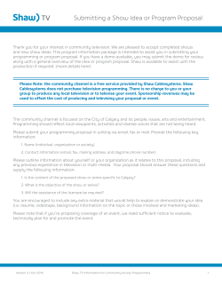 Submitting a Show Idea or Program Proposal