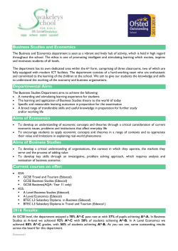 Business Studies and Economics