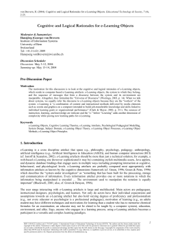Cognitive and Logical Rationales for e-Learning Objects