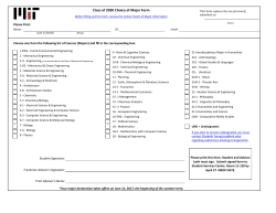 MIT Class of 2020 Choice of Major Form