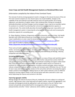 Cover Crops and Soil Health Management Systems on Reclaimed