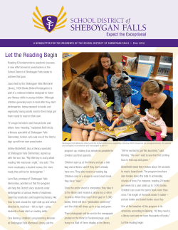 Let the Reading Begin - Sheboygan Falls School District
