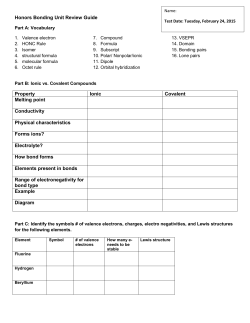 Honors Bonding Unit Review Guide2015