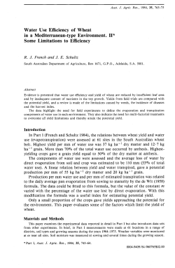 Water Use Efficiency of Wheat in a Mediterranean-type