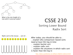 Sorting Lower Bound Radix Sort - Rose