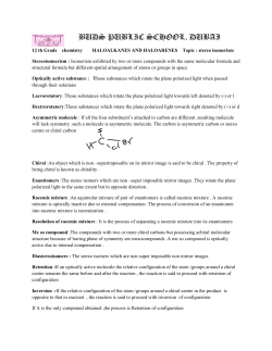 notes on stereo isomerism