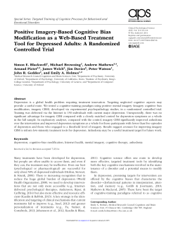 Positive imagery-based cognitive bias