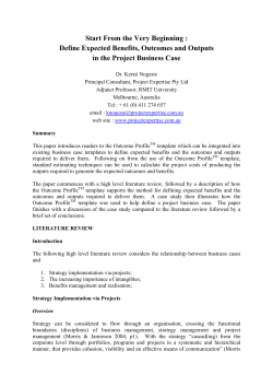 Define Expected Benefits in the Project Business Case