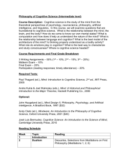 Mylopoulos &ndash; Philosophy of Cognitive Science Philosophy of