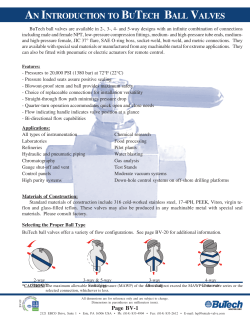 AN INTRODUCTION TO BUTECH BALL VALVES