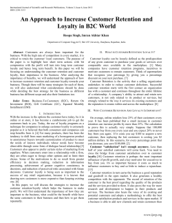 An Approach to Increase Customer Retention and Loyalty in B2C