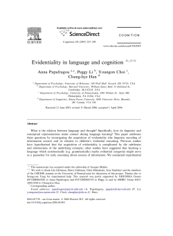 Evidentiality in language and cognition