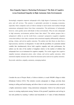 Does Empathy Improve Marketing Performance? The Role of