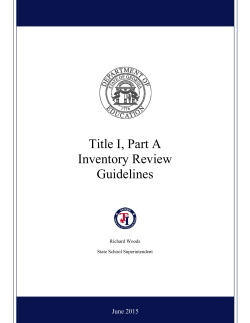 Title I, Part A Inventory Review Guidelines