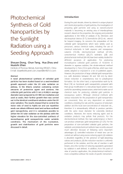 Photochemical synthesis of gold nanoparticles by the sunlight