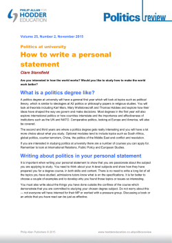 University: How to write a personal statement