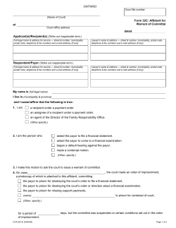 Form 32C: Affidavit for Warrant of Committal