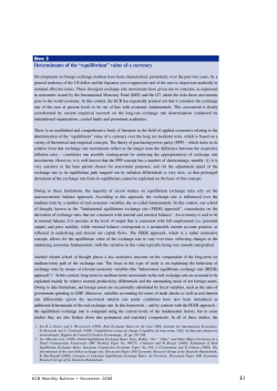 Determinants of the "equilibrium" value of a currency