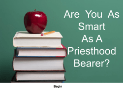 The Melchizedek Priesthood Round #5
