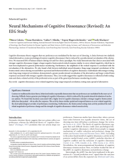 Neural Mechanisms of Cognitive Dissonance (Revised): An EEG