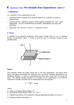 4. Experiment`s title: The Variable Area Capacitance AMEM 211