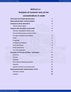 Analysis of common ions at low concentrations in water