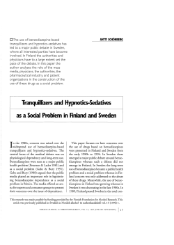 Tranquillizers and Hypnotics-Sedatives as a Social Problem in