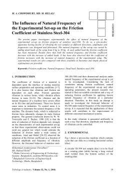 The Influence of Natural Frequency of the Experimental Set