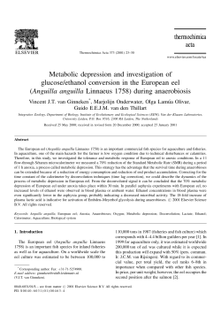 Metabolic depression and investigation of glucose/ethanol