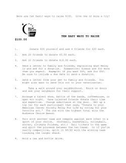 Here are ten basic ways to raise $100