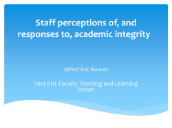 Staff perceptions and responses to academic integrity
