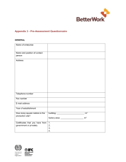 Pre-Assessment Questionnaire