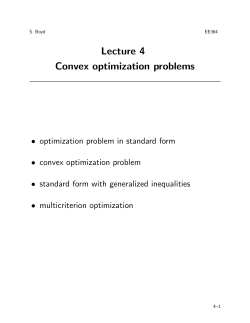 Lecture 4 Convex optimization problems