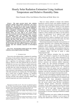 Hourly Solar Radiation Estimation Using Ambient Temperature and