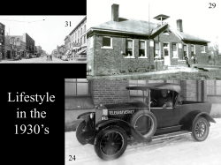 Lifestyle in the 1930`s - ohsjagspace