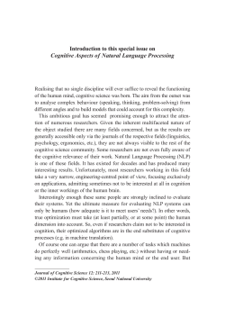 Introduction to this special issue on Cognitive Aspects of Natural