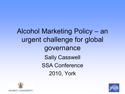 Current Status Alcohol Marketing Policy
