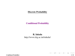 Discrete Probability Conditional Probability R. Inkulu http://www.iitg