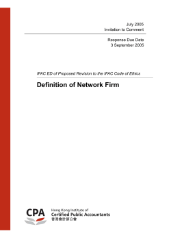 Definition of Network Firm - Hong Kong Institute of Certified Public