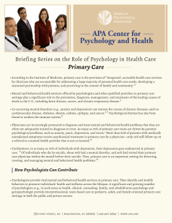 Primary Care - American Psychological Association