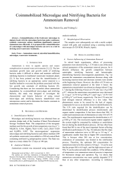 Coimmobilized Microalgae and Nitrifying Bacteria for Ammonium