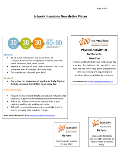 Schools in motion Newsletter pieces
