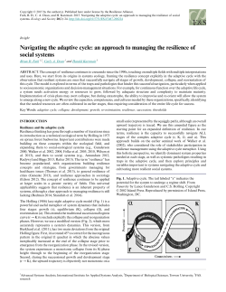 Navigating the adaptive cycle