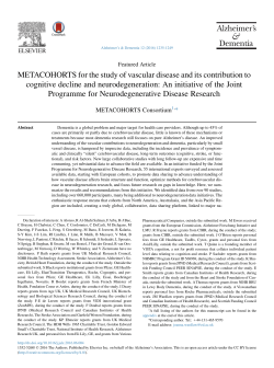 METACOHORTS for the study of vascular disease and its