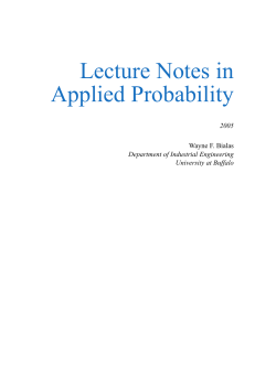 Lecture Notes in Applied Probability - Acsu Buffalo