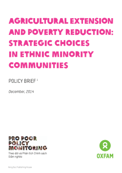 Agricultural Extension and Poverty Reduction: Strategic Choices in