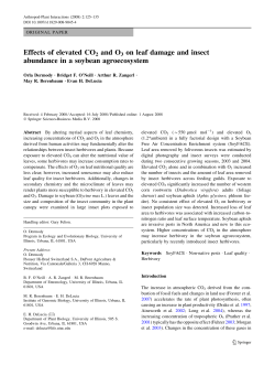 Effects of elevated CO2 and O3 on leaf damage and
