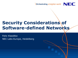 Security Considerations of Software