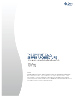 Sun Fire X2270 Server Architecture
