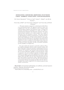 ESTIMATING EXPOSURE RESPONSE FUNCTIONS USING
